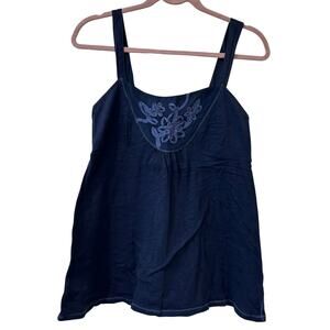 American Eagle Women Sz Large Blue Sequin Babydoll Tank Top Y2K Preppy Fairy